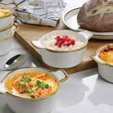 Rectangular plate with handles, White